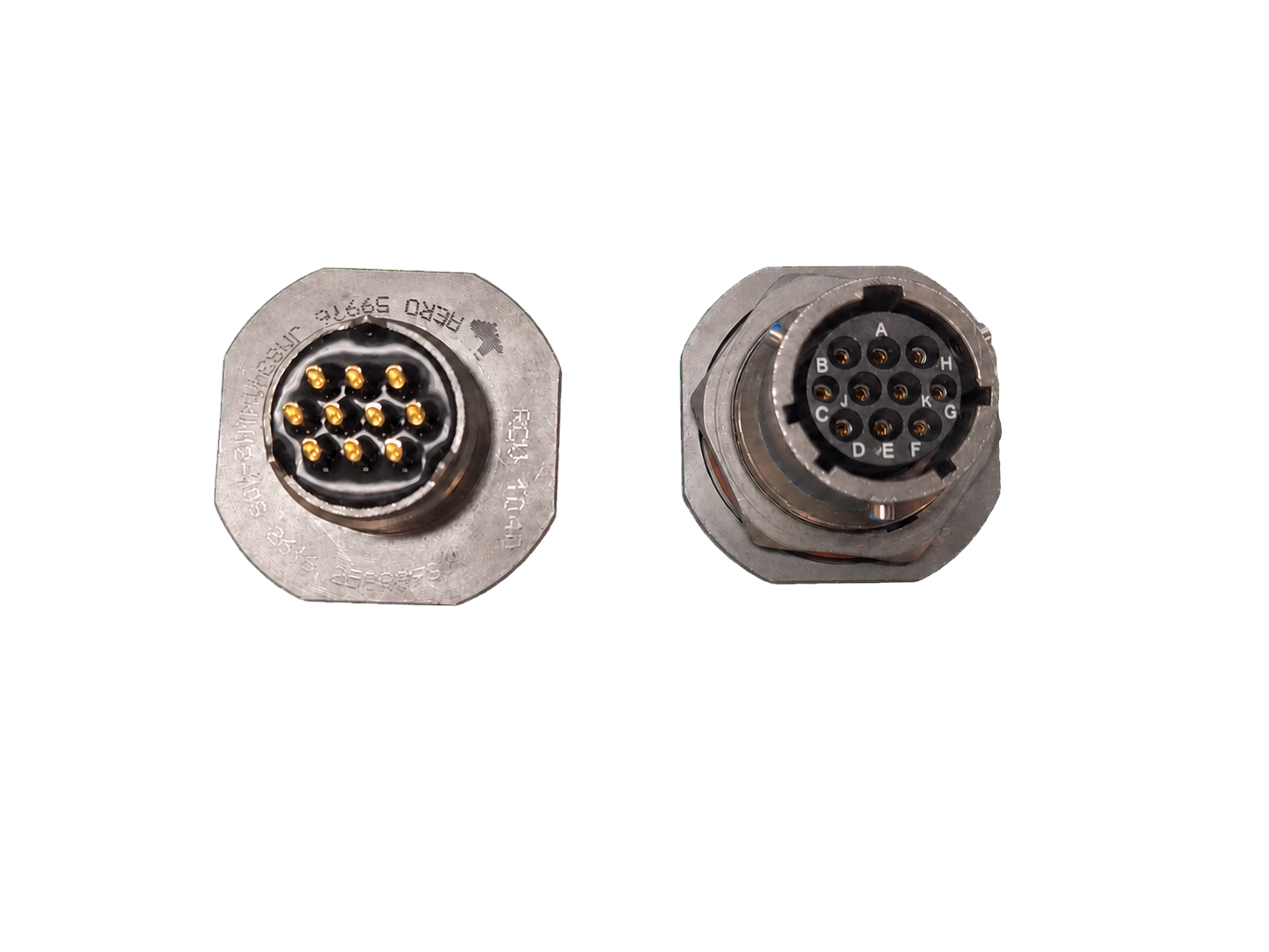 Standard circular connectors, front contact view